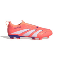 adidas Predator League Sans Lacets Gazon Naturel Artificiel Chaussures de Foot (MG) Enfants Orange Blanc Bleu