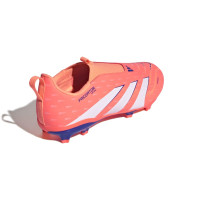 adidas Predator League Sans Lacets Gazon Naturel Artificiel Chaussures de Foot (MG) Enfants Orange Blanc Bleu
