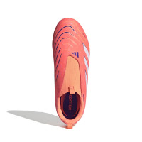 adidas Predator League Sans Lacets Gazon Naturel Artificiel Chaussures de Foot (MG) Enfants Orange Blanc Bleu