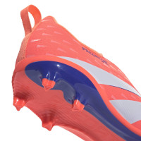 adidas Predator League Sans Lacets Gazon Naturel Artificiel Chaussures de Foot (MG) Enfants Orange Blanc Bleu