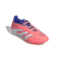 adidas Predator Elite Gazon Naturel Chaussures de Foot (FG) Enfants Orange Blanc Bleu