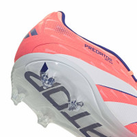 adidas Predator Elite Gazon Naturel Chaussures de Foot (FG) Enfants Orange Blanc Bleu