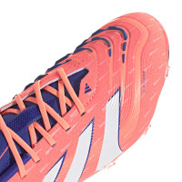 adidas Predator Elite Gazon Naturel Chaussures de Foot (FG) Enfants Orange Blanc Bleu