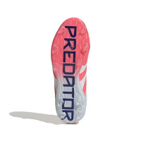 adidas Predator Elite Sans Lacets Gazon Naturel Chaussures de Foot (FG) Enfants Orange Blanc Bleu