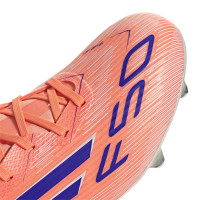 adidas F50 League Crampons Vissés Chaussures de Foot (SG) Orange Bleu Blanc
