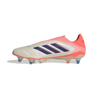 adidas Copa Pure III Elite Sans Lacets Crampons Vissés Chaussures de Foot (SG) Blanc Cassé Bleu Rose