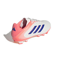 adidas Copa Pure III Club Gras / Kunstgras Voetbalschoenen (MG) Kids Gebroken Wit Blauw Roze