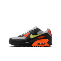 Baskets Nike Air Max 90 en cuir pour enfants, gris, noir, orange