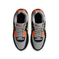 Baskets Nike Air Max 90 en cuir pour enfants, gris, noir, orange