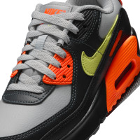 Baskets Nike Air Max 90 en cuir pour enfants, gris, noir, orange
