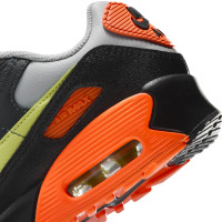 Baskets Nike Air Max 90 en cuir pour enfants, gris, noir, orange