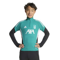 adidas Liverpool Survêtement 1/4-Zip Europe 2025-2026 Enfants Vert Noir Blanc