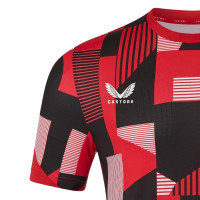 Maillot d'entraînement d'avant-match Castore FC Utrecht 2025-2026 rouge anthracite blanc