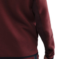 Gilet de sport Nike Tech Fleece rouge foncé noir