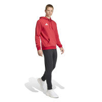 Sweat à capuche adidas Entrada 26 rouge blanc
