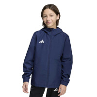 Veste d'entraînement adidas Entrada 26 Allweather pour Enfants, bleu foncé et blanc