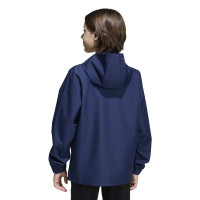 Veste d'entraînement adidas Entrada 26 Allweather pour Enfants, bleu foncé et blanc