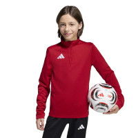 Survêtement adidas Entrada 26 à 1/4 fermeture éclair pour enfants, rouge et noir