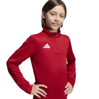 Survêtement adidas Entrada 26 à 1/4 fermeture éclair pour enfants, rouge et noir