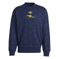 adidas Arsenal Lifestyler Crew Sweat-Shirt Bleu Foncé Jaune-Doré