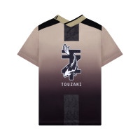 Maillot de Football Touzani Taisho pour Enfants, gris foncé, noir, beige, blanc