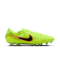 Nike Tiempo Legend 10 Elite Gazon Naturel Chaussures de Foot (FG) Jaune Vif Noir Orange