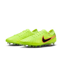 Nike Tiempo Legend 10 Elite Gazon Naturel Chaussures de Foot (FG) Jaune Vif Noir Orange