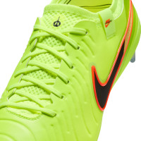 Nike Tiempo Legend 10 Elite Gazon Naturel Chaussures de Foot (FG) Jaune Vif Noir Orange