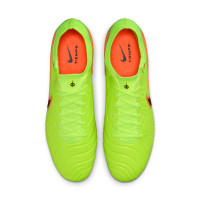 Nike Tiempo Legend 10 Elite IJzeren-Nop Voetbalschoenen (SG) Anti-Clog Neongeel Zwart Oranje