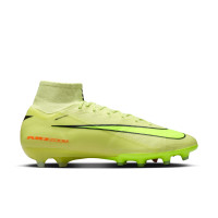 Nike Zoom Mercurial Superfly 10 Elite Gazon Artificiel Chaussures de Foot (AG) Jaune Jaune Néon Orange