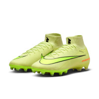 Nike Zoom Mercurial Superfly 10 Elite Gazon Artificiel Chaussures de Foot (AG) Jaune Jaune Néon Orange