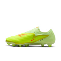 Nike Phantom 6 Low Pro Gazon Naturel Chaussures de Foot (FG) Jaune Orange Noir