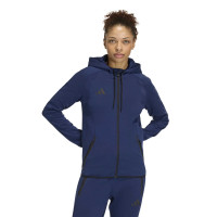Combinaison de jogging zippée adidas Tiro Travel pour femmes, bleu foncé