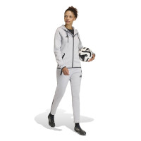 Combinaison de jogging zippée adidas Tiro Travel pour femmes, gris