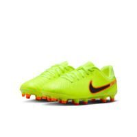 Nike Tiempo Legend 10 Academy Gras / Kunstgras Voetbalschoenen (MG) Kids Neongeel Zwart Oranje