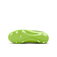 Nike Phantom 6 High Club Gazon Naturel Artificiel Chaussures de Foot (MG) Enfants Bleu Clair Rouge Vif Noir