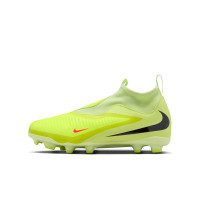 Nike Phantom 6 High Academy Veterloze Gras / Kunstgras Voetbalschoenen (MG) Kids Geel Oranje Zwart