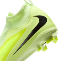 Nike Phantom 6 High Academy Sans Lacets Gazon Naturel Artificiel Chaussures de Foot (MG) Enfants Jaune Orange Noir