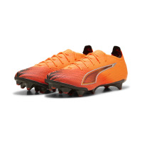 PUMA Ultra 6 Ultimate Carbon Gazon Naturel Chaussures de Foot (FG) Femmes Orange Noir Argenté