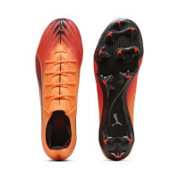 PUMA Ultra 6 Ultimate Carbon Gazon Naturel Chaussures de Foot (FG) Femmes Orange Noir Argenté
