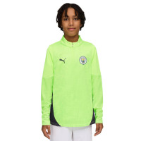 PUMA Manchester City Survêtement 1/4 Zip 2025-2026 Enfants Vert Clair Bleu Foncé