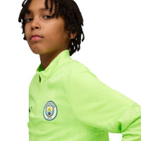 PUMA Manchester City Survêtement 1/4 Zip 2025-2026 Enfants Vert Clair Bleu Foncé