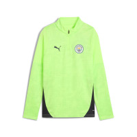 PUMA Manchester City Survêtement 1/4 Zip 2025-2026 Enfants Vert Clair Bleu Foncé