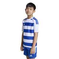 Maillot de football adidas Hooped 26 pour Enfants, blanc et bleu