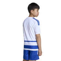 Maillot de football adidas Hooped 26 pour Enfants, blanc et bleu