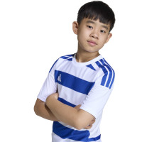 Maillot de football adidas Hooped 26 pour Enfants, blanc et bleu