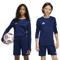 Maillot de football à manches longues adidas Entrada 26 pour Enfants, bleu foncé et blanc