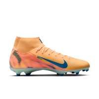Nike Zoom Mercurial Superfly 10 Mbappé Academy Gras / Kunstgras Voetbalschoenen (MG) Lichtoranje Turquoise