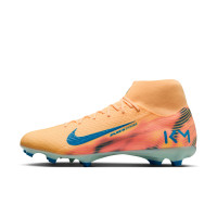 Nike Zoom Mercurial Superfly 10 Mbappé Academy Gras / Kunstgras Voetbalschoenen (MG) Lichtoranje Turquoise