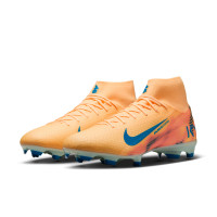 Nike Zoom Mercurial Superfly 10 Mbappé Academy Gras / Kunstgras Voetbalschoenen (MG) Lichtoranje Turquoise